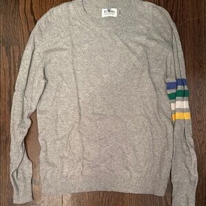 27 Miles Malibu Gray and Blue Crew Neck Sweater